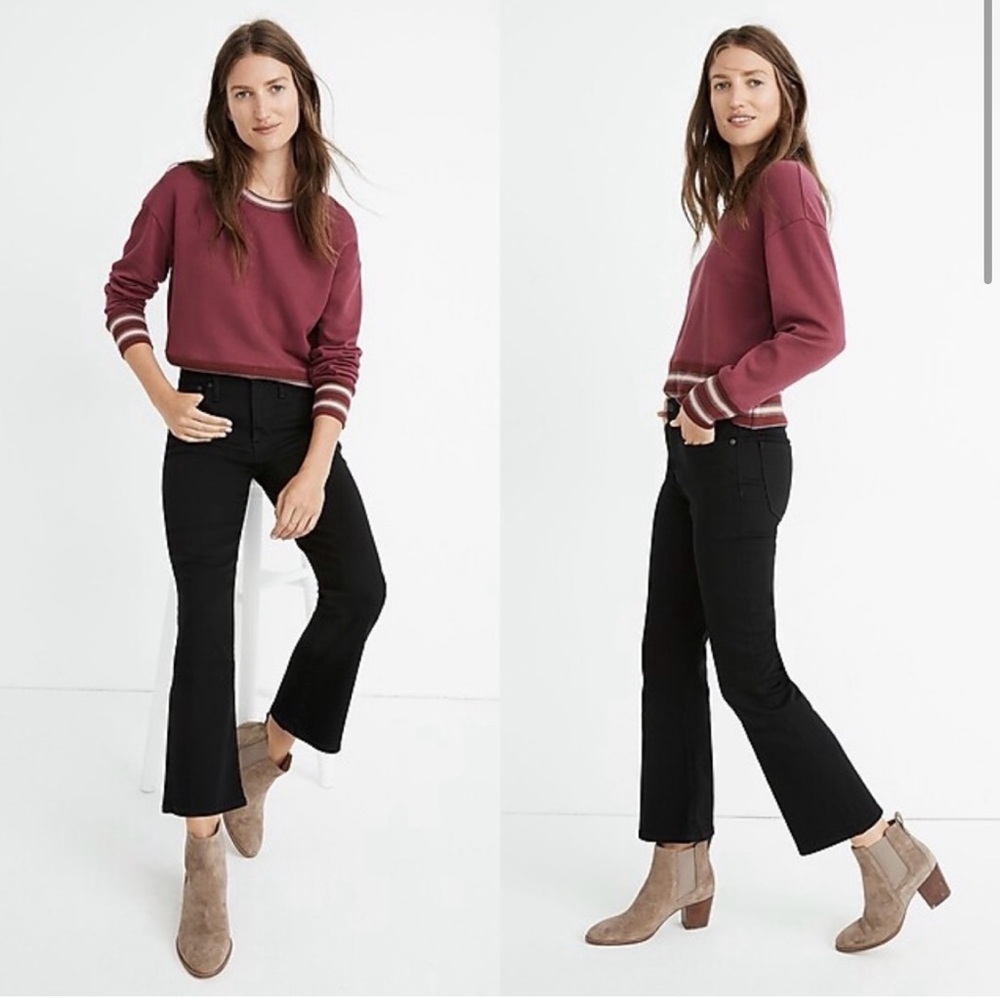 Madewell Cali Demi Boot Jeans Black Frost Tencel Edition Size 31 L8930